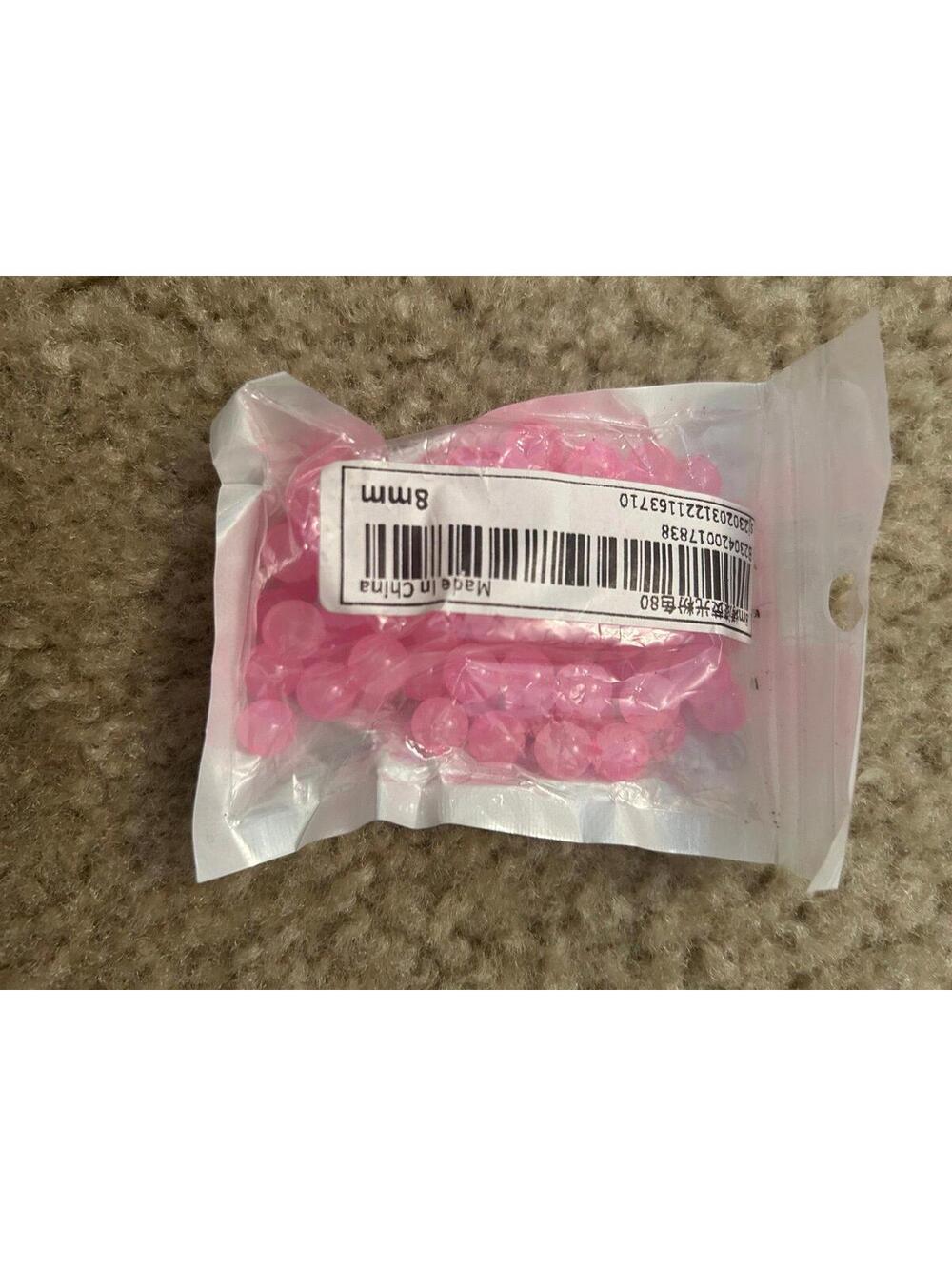 E268 Jewlery Making pink  Beads Project Art 8mm